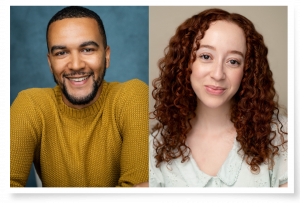 Headshots of Ashton Owen (yellow jumper and short dark hair and beard) and Natalya Martin (curly red hair and pale green blouse)